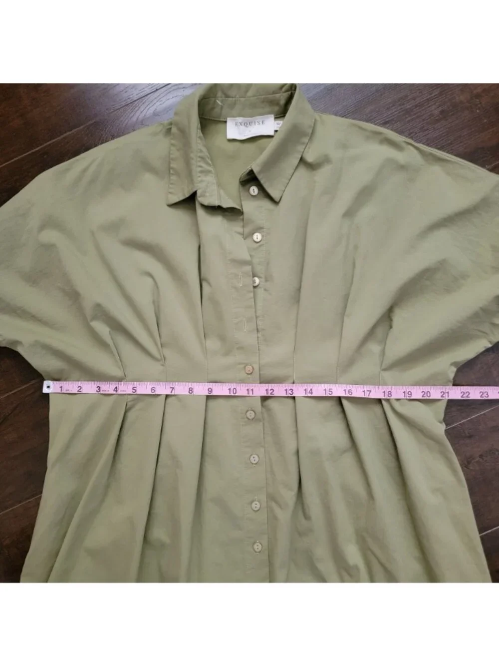 Anthropologie Tobie Shirt Dress Green Vintage Charming Contemporary Womens M - Picture 4 of 7